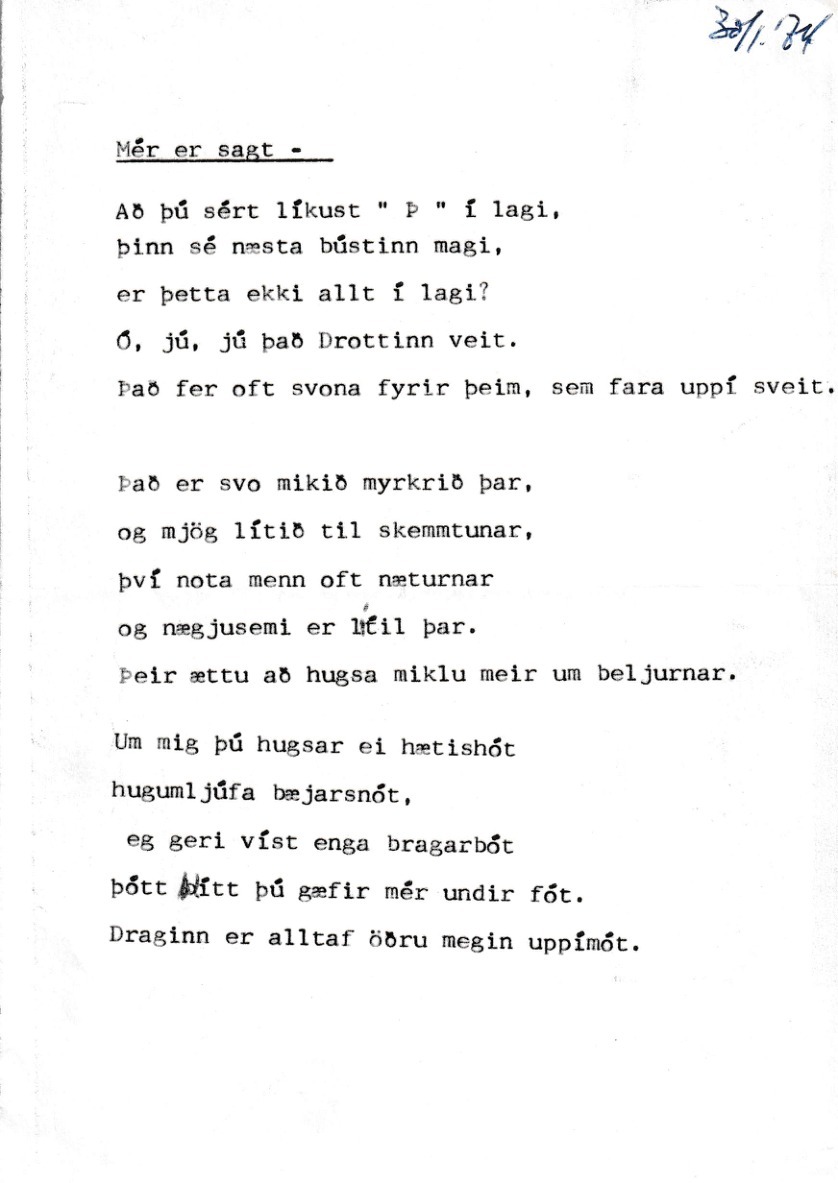 Frumgögn 1 af 30. janúar 1974