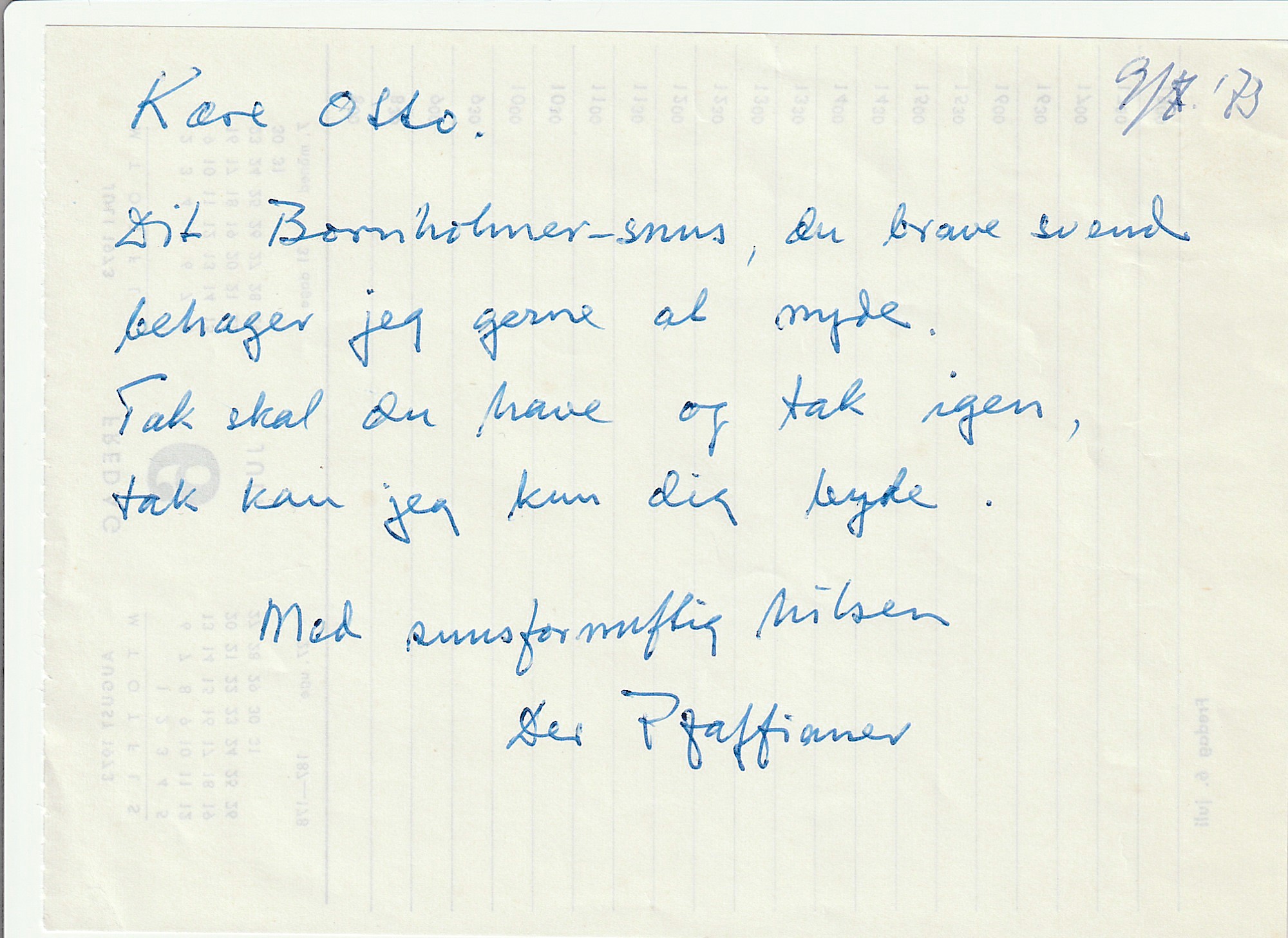 Frumgögn 1 af Kære Otto 9. júlí 1973