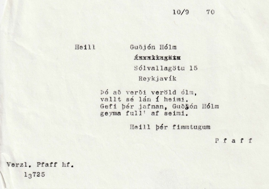 Frumgögn 1 af Guðjón Hólm fimmtugur 10. september 1970