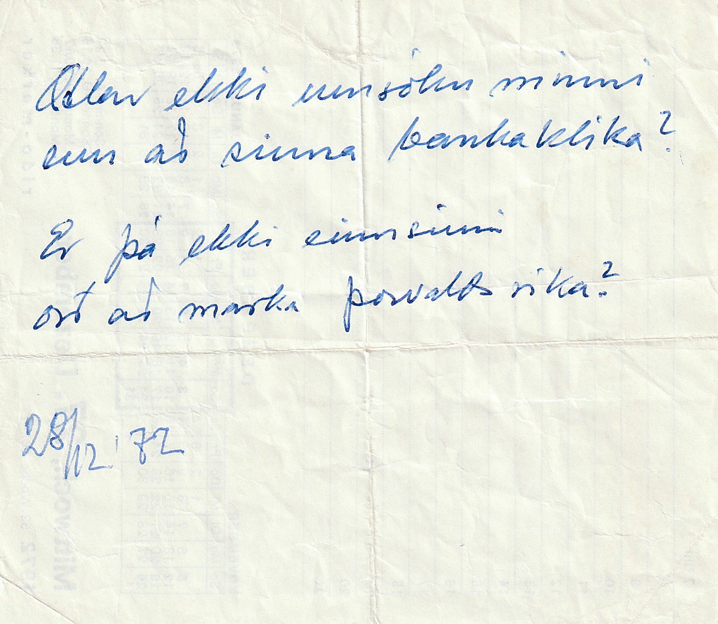 Frumgögn 1 af 28. desember 1972