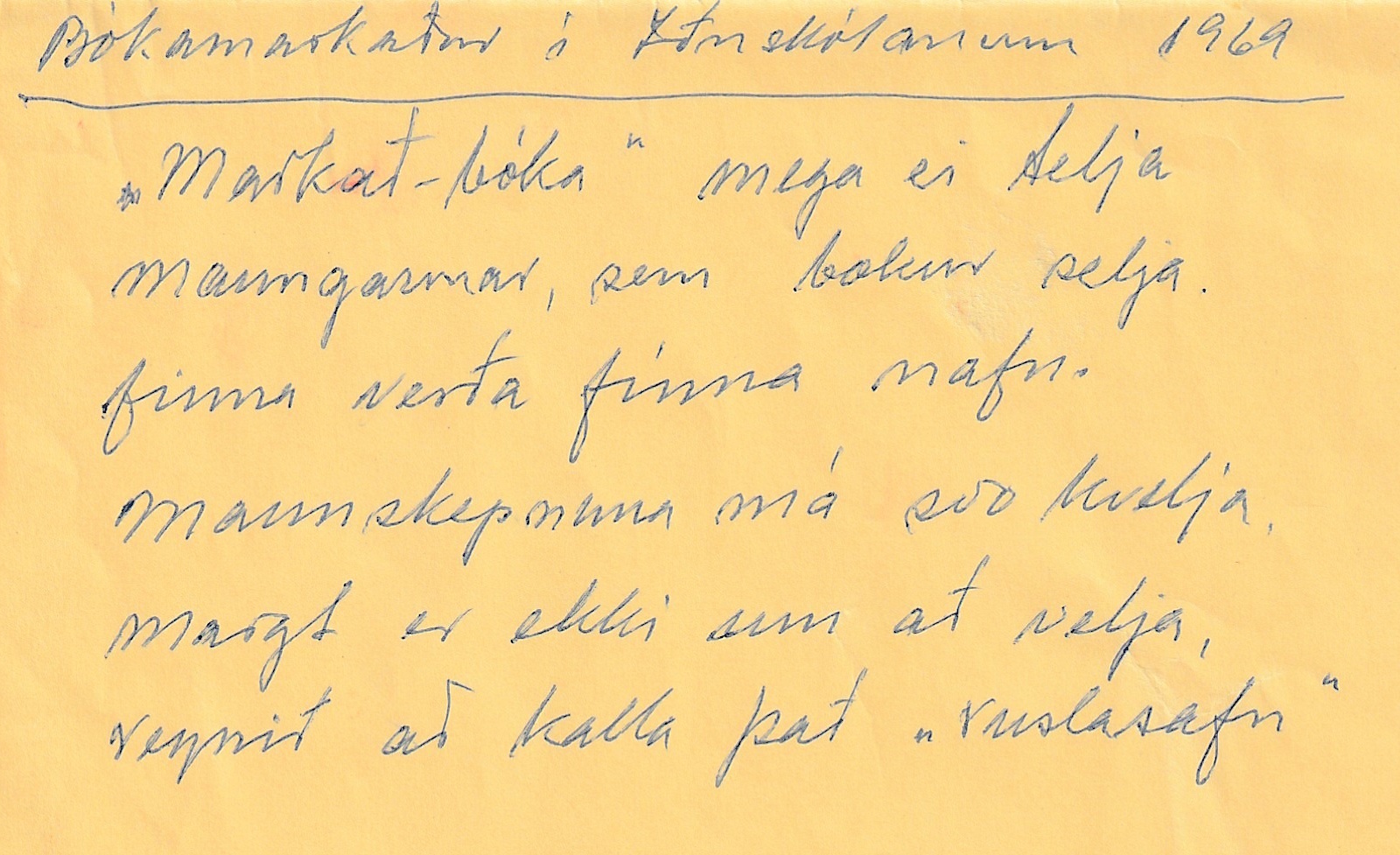 Frumgögn 1 af Bókamarkaður í Iðnskólanum 1969