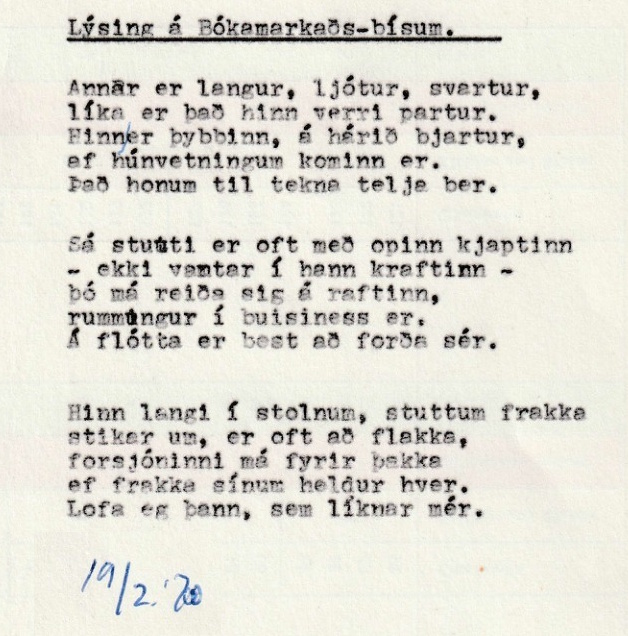Frumgögn 1 af Lýsing á Bókamarkaðs-bísum 19. febrúar 1970