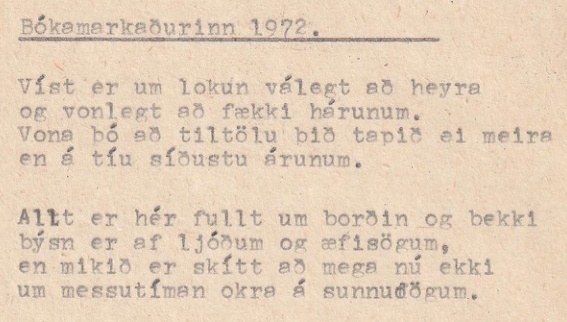 Frumgögn 1 af Bókamarkaður 1972