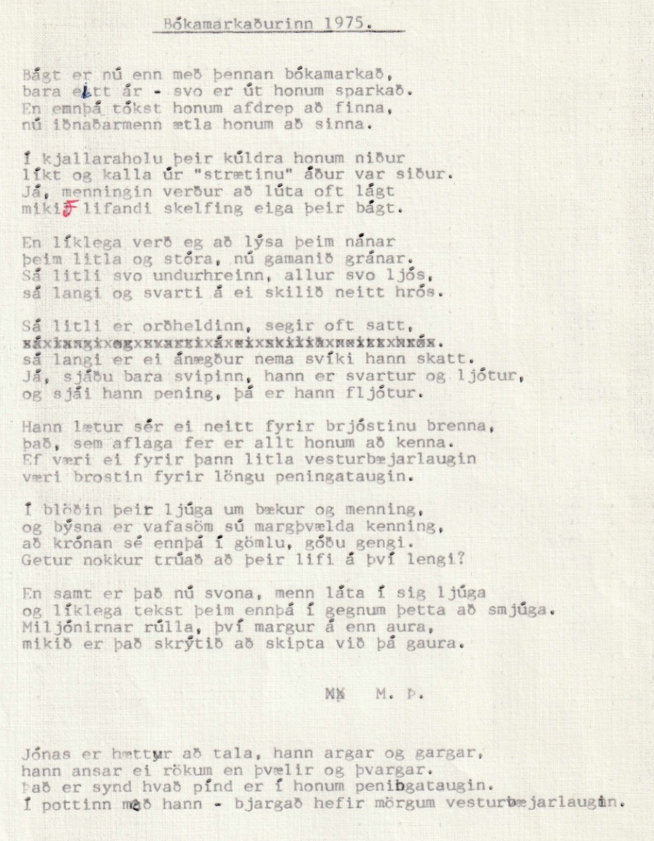 Frumgögn 1 af Bókamarkaður 1975