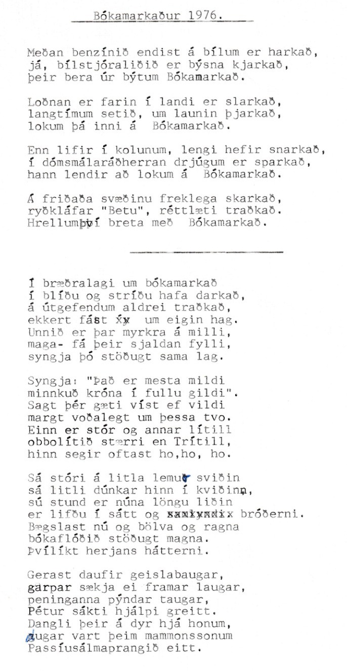 Frumgögn 1 af Bókamarkaður 1976