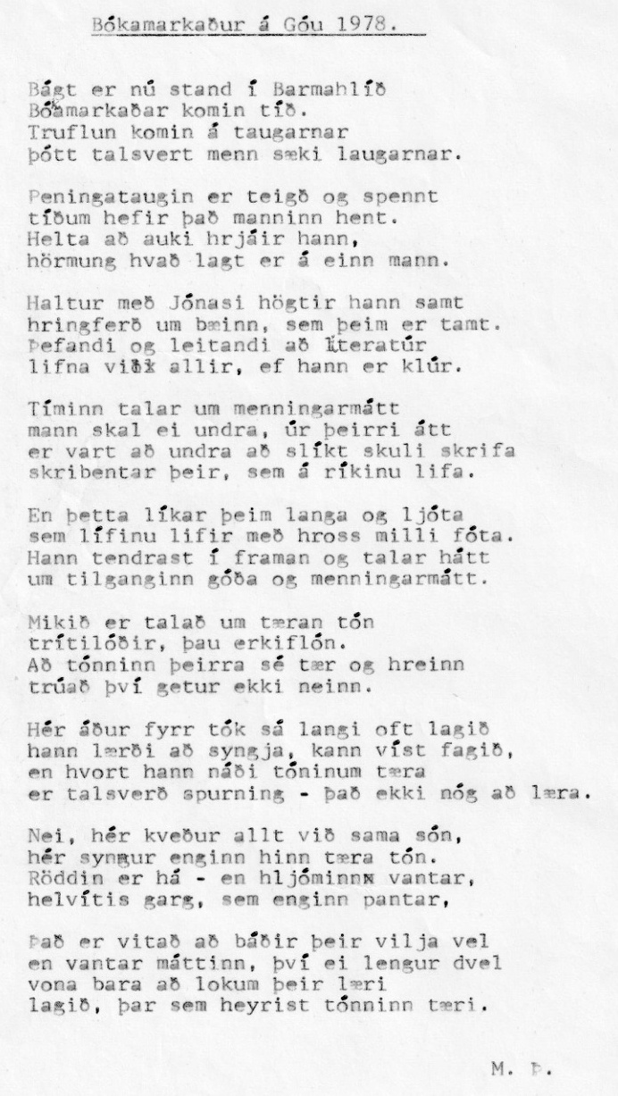 Frumgögn 1 af Bókamarkaður á Góu 1978