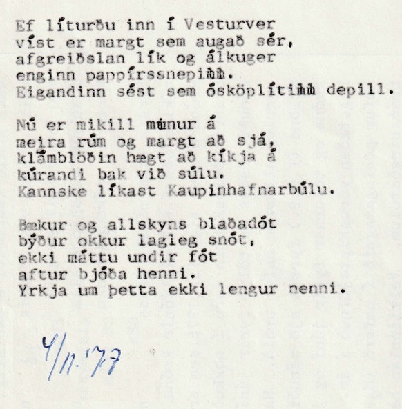 Frumgögn 1 af 4. nóvember 1977