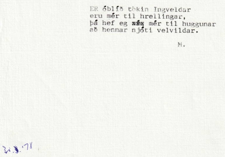Frumgögn 1 af 31. mars 1978
