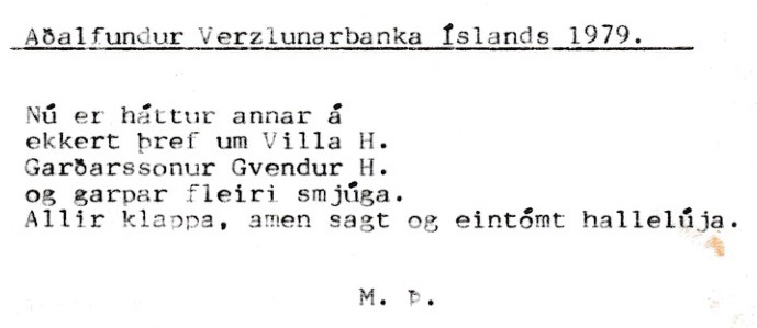 Frumgögn 1 af Aðalfundur Verslunarbanka Íslands 1979