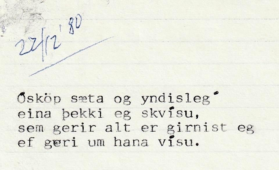 Frumgögn 1 af 22. desember 1980