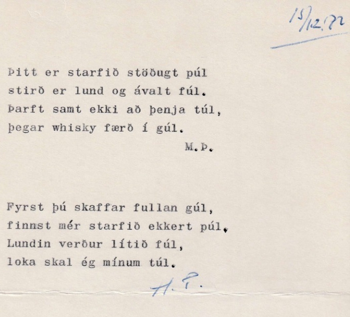 Frumgögn 1 af 15. febrúar 1972