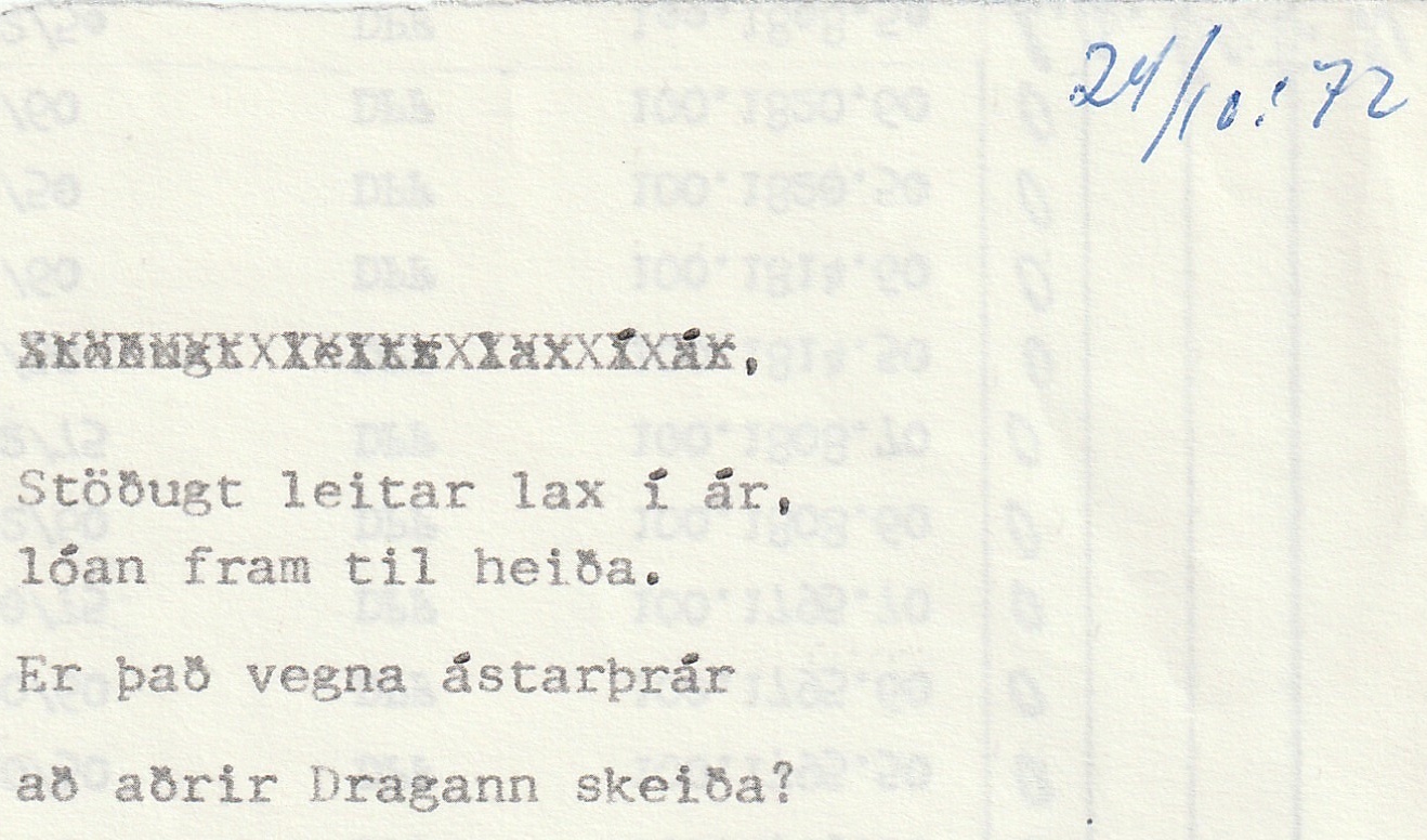 Frumgögn 1 af 24. október 1972