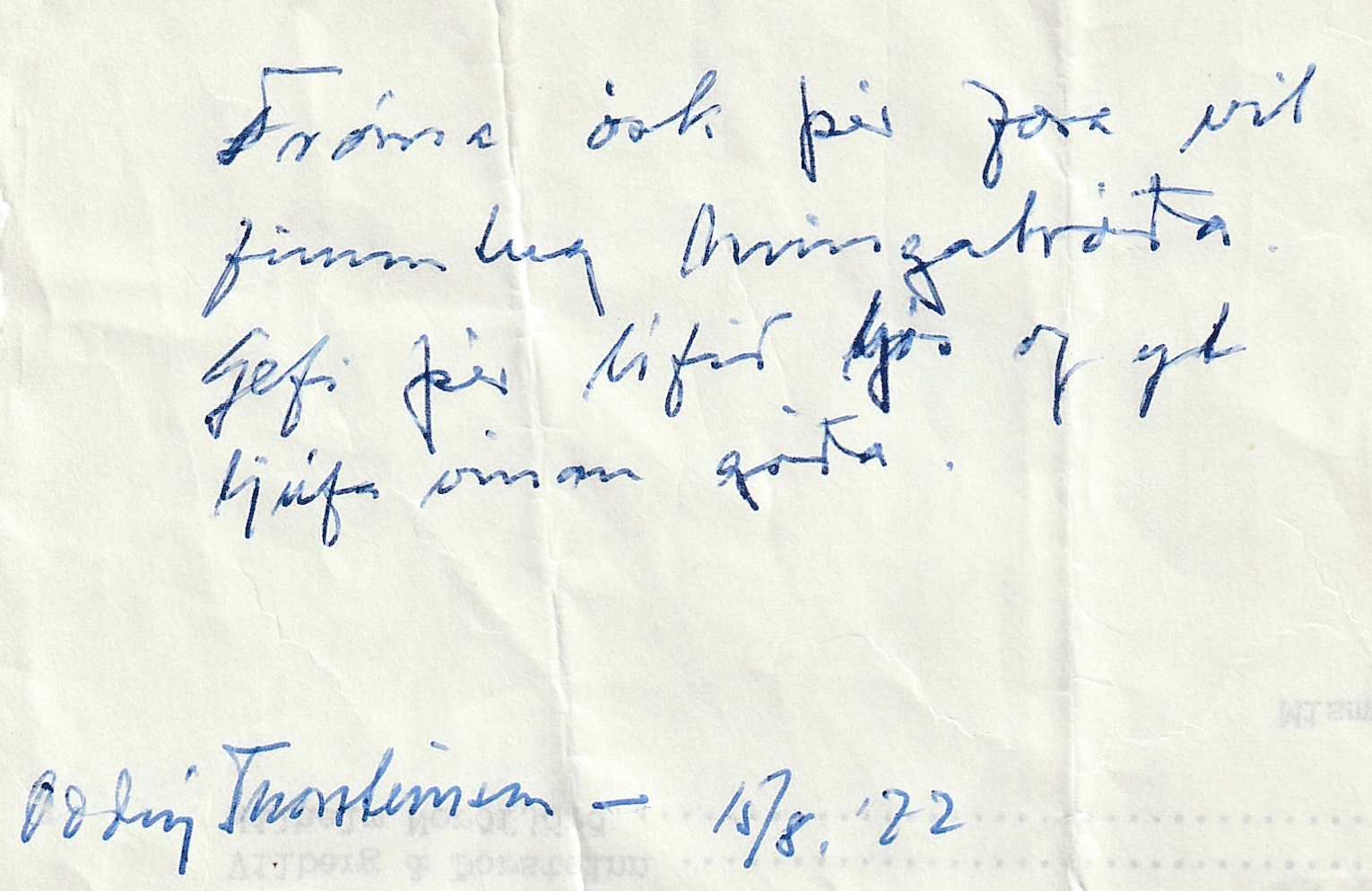 Frumgögn 1 af Oddný Thorsteinsdóttir 15. ágúst 1972