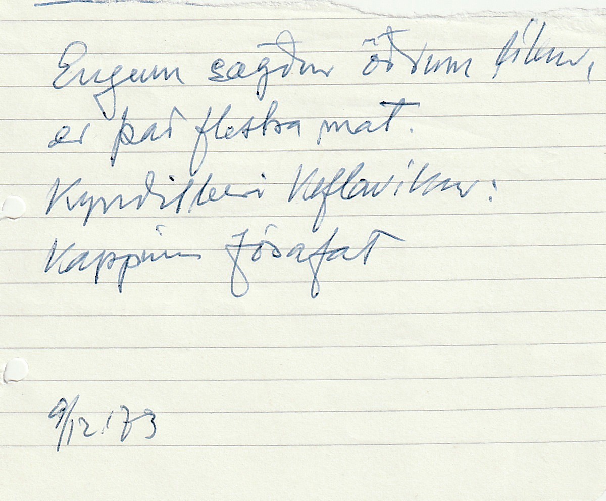 Frumgögn 1 af 9. desember 1973