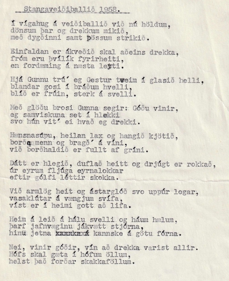 Frumgögn 1 af Stangveiðiballið 1958