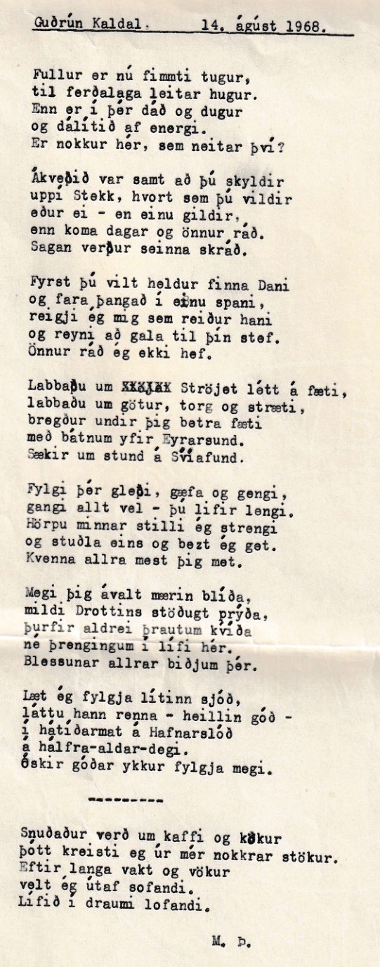 Frumgögn 1 af Guðrún Kaldal 14. ágúst 1968
