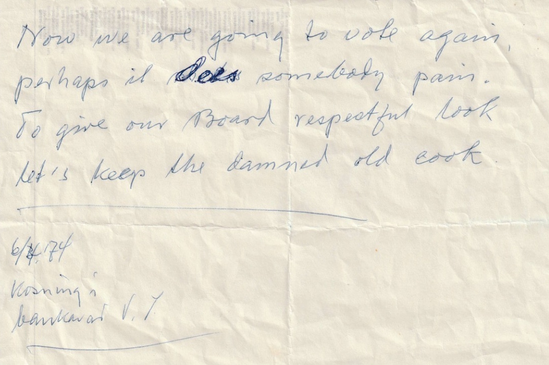 Frumgögn 1 af Kosning í bankaráð V.Í 6. apríl 1974