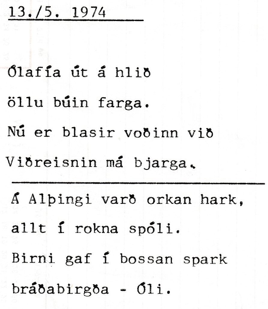 Frumgögn 1 af 13. apríl 1974