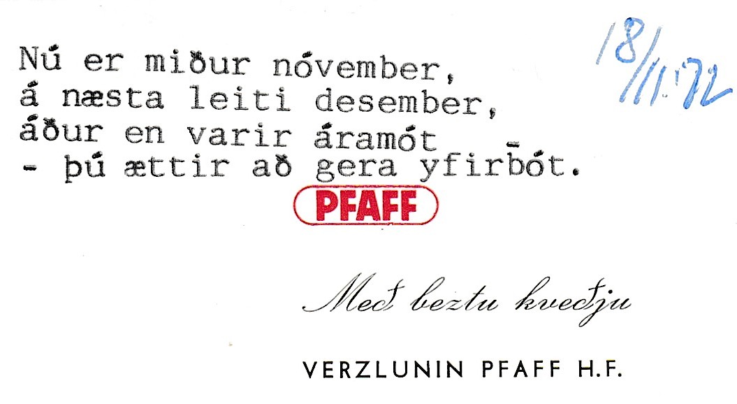 Frumgögn 1 af 18. nóvember 1972
