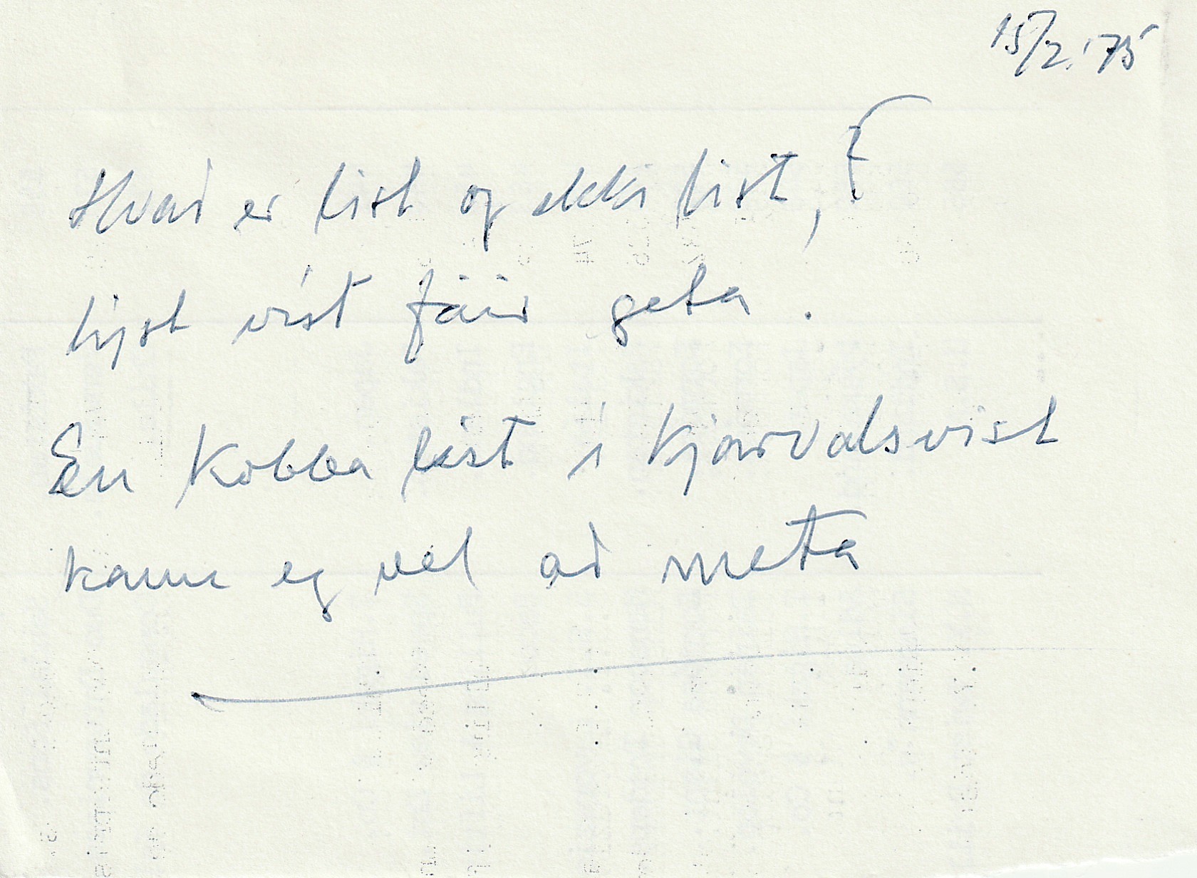 Frumgögn 1 af 15. febrúar 1975
