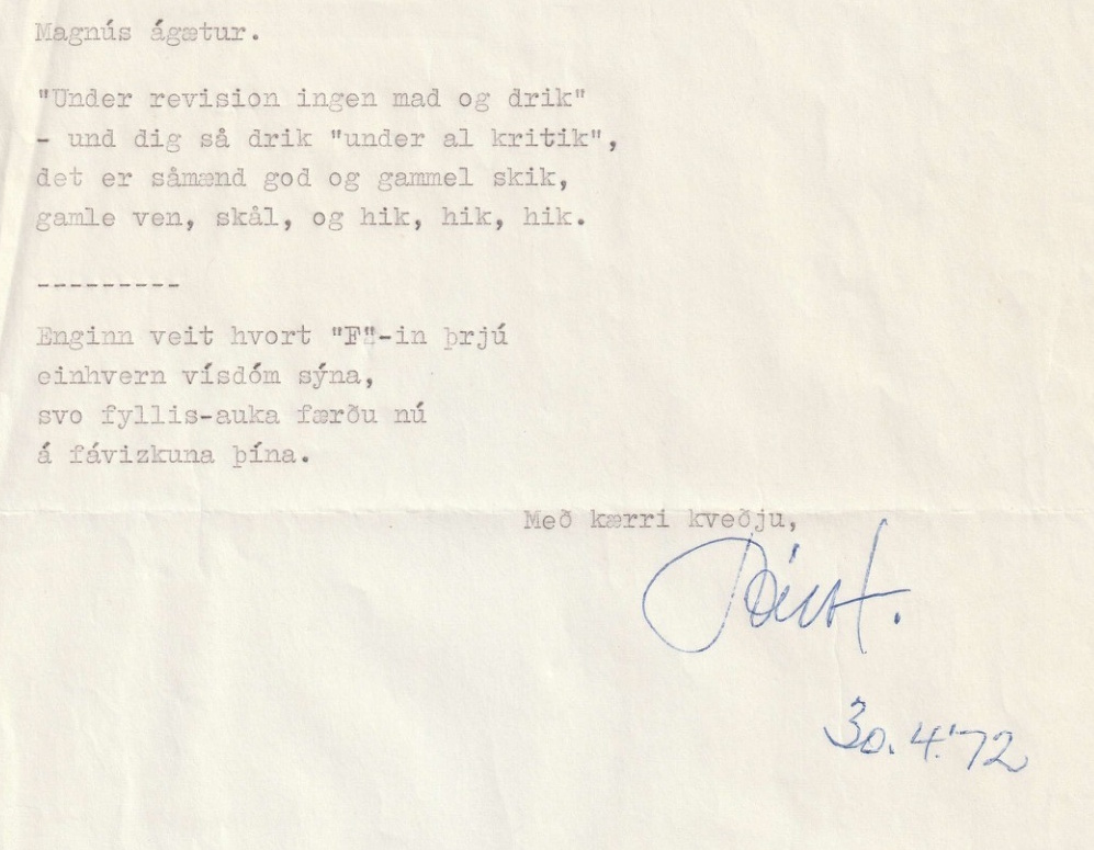 Frumgögn 1 af Magnús ágætur 30. apríl 1972