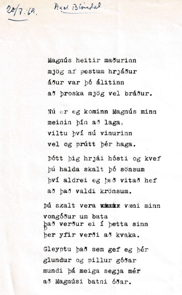 Frumgögn 1 af 20. júlí 1969