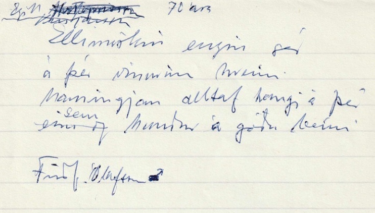 Frumgögn 1 af Egill Kristjáns 70 ára