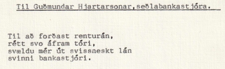 Frumgögn 2 af Til Guðmundar Hjartarsonar, seðlabankastjóra