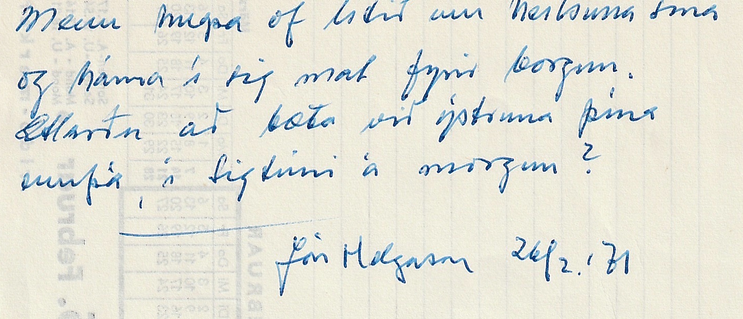 Frumgögn 1 af 26. febrúar 1971