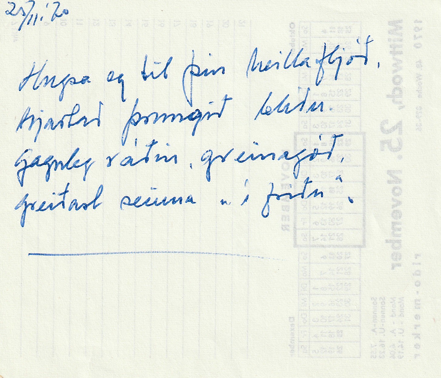 Frumgögn 1 af 25. nóvember 1970