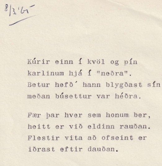 Frumgögn 1 af 8. mars 1965