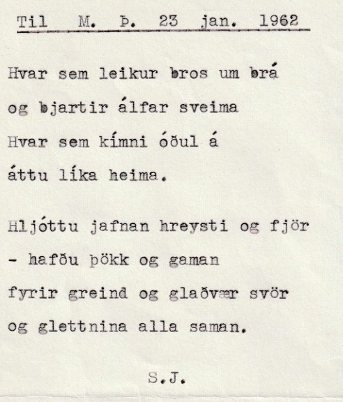 Frumgögn 1 af Til M.Þ. 23. janúar 1962
