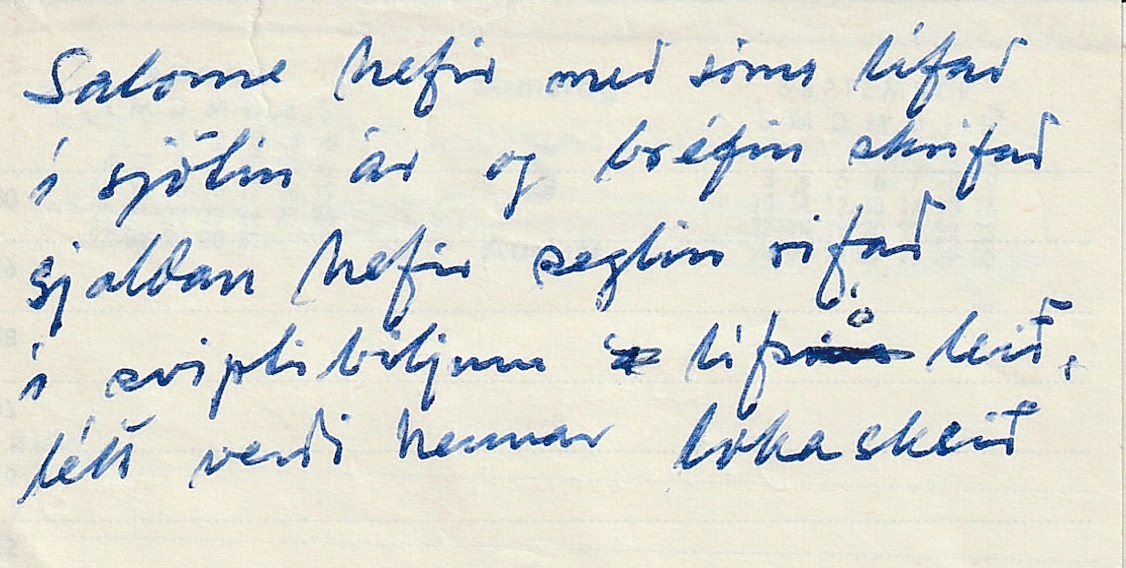 Frumgögn 1 af Salóme Þorleifsdóttir Nagel sjötug